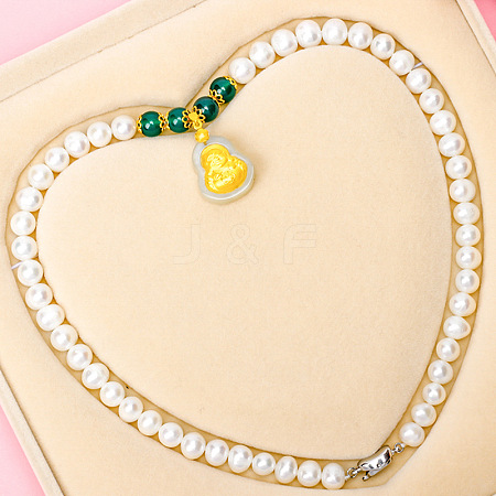 Natural Freshwater Pearl Beaded Necklaces for Women WGE4EAE-19-1