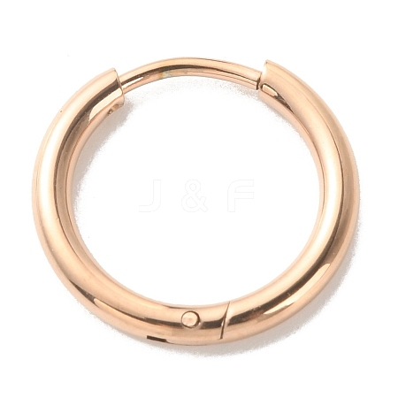 316L Surgical Stainless Steel Huggie Hoop Earrings for Girl Women EJEW-TAC0011-11B-RG-1