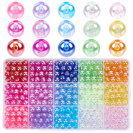 15 Colors Transparent Acrylic Beads MACR-PA0001-04B-1