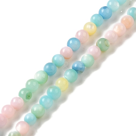 Ice Cream Color Dyed Natural Freshwater Shell Beads Strands SHEL-G018-01C-1