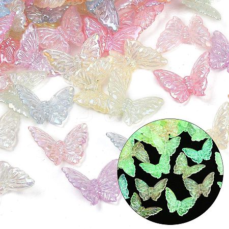 UV Plating & Luminous Transparent Acrylic Beads MACR-L007-20-1