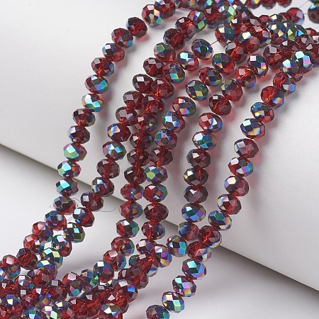 Electroplate Transparent Glass Beads Strands EGLA-A034-T2mm-Q06-1