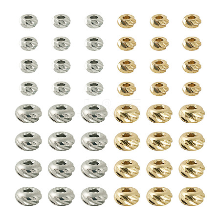 60Pcs 4 Styles Column Brass Beads KK-TA0009-07-1