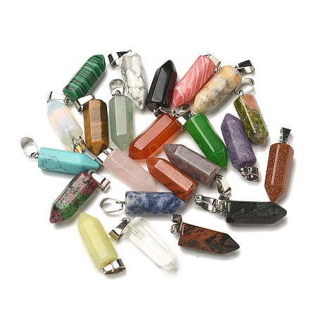 Natural & Synthetic Mixed Gemstone Pendants G-Z067-07P-01-1