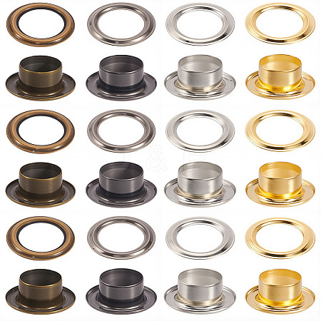 200 Sets 4 Colors Iron Grommet Eyelet Findings SCRA-GF0001-10A-02-1