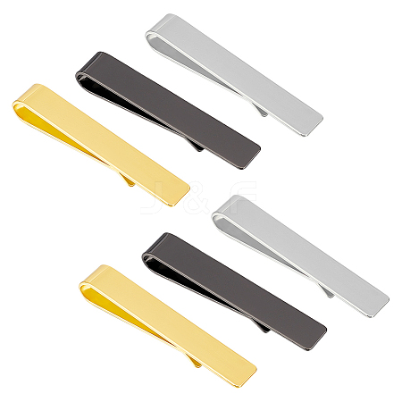 Unicraftale 6Pcs 3 Colors 304 Stainless Steel Tie Clip STAS-UN0058-21-1