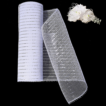 Deco Mesh Ribbons OCOR-WH0110-09B-1