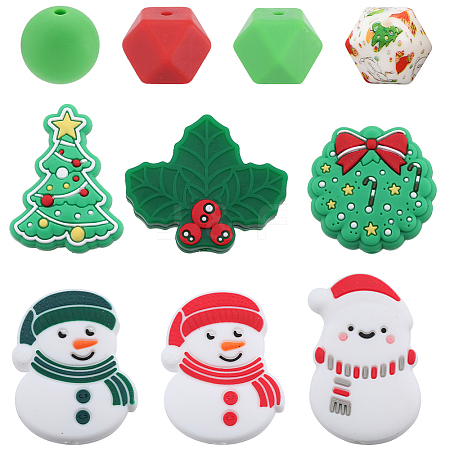10 Styles Food Grade Eco-Friendly Silicone Beads SIL-SC0002-19-1