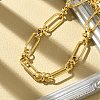 304 Stainless Steel Oval Link Chain Bracelets for Women BJEW-P348-01C-G-2