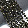 Natural Golden Sheen Obsidian Beads Strands G-K389-E55-01-2