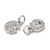 Brass Micro Pave Grade AAA Cubic Zirconia Charms ZIRC-P067-11P-G-NR-3