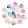 Frosted Baking Paint Crackle Glass Beads with Glitter Powder X1-DGLA-T004-01A-1