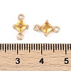 Brass Pave Glass Rhombus Links Connector Charms GLAA-Q088-001D-3