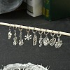 32Pcs 16 Style Alloy Pendant Locking Stitch Markers HJEW-CJ00044-5