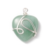 Natural Green Aventurine Pendants PALLOY-JF01663-02-1