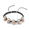 Halloween Synthetic Turquoise Skull Braided Bead Anklets for Women Men AJEW-AN00712-1