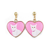 Alloy Kitten Dangle Stud Earrings EJEW-G148-27G-02-2