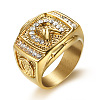 304 Stainless Steel Micro Pave Clear Cubic Zirconia Finger Rings for Men FS-WGEF432-05-1