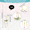 1Pc Alloy & Natural Gemstone Chips Moon Hanging Ornaments HJEW-BBC0001-17B-2