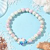 6Pcs 6 Colors Baking Paint Synthetic Turquoise Round & Tortoise Beads Stretch Bracelets for Men Women BJEW-JB12340-3
