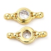 Rack Plating Brass Pave Clear Cubic Zirconia Connector Charms KK-Z028-05G-2