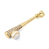 Brass Micro Pave Clear Cubic Zirconia Pendants KK-Z150-17G-2