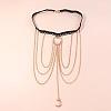 Alloy Rhinestone Sexy Multilayer Tassel Leg Chain WG728BB-05-1