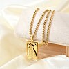 304 Stainless Steel Virgin Mary Pendant Wheat Chain Necklaces for Men NJEW-S387-09G-02-1