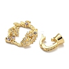 Brass Micro Pave Cubic Zirconia Fold Over Clasps KK-U037-25G-01-2