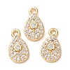 Brass Micro Pave Cubic Zirconia Charms CU-K002-01C-2