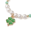 6mm Round Shell Pearl Beaded Bracelets X1-BJEW-TA00511-3