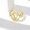 Brass Open Cuff Rings for Women RJEW-K289-01G-V-2