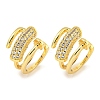 Brass Micro Pave Cubic Zirconia Cuff Earrings EJEW-C104-090G-1