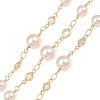 Rack Plating Brass & Round ABS Imitation Pearl & Glass Beaded Link Chains KK-CBA3816-01D-1