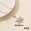 Stainless Steel Leaf Pendant Necklace XM4050-1-1