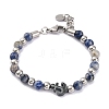 Natural Sodalite & Synthetic Magnetic Hematite Anchor Beaded Bracelet BJEW-P339-01P-08-1