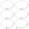6Pcs Adjustable 304 Stainless Steel Wire Cuff Bangle Making MAK-BBC0001-24C-P-1
