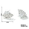 Geometric Copper Fan-shaped Luxury Zircon Stud Earrings QJ0345-2-1