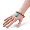 Natural Wood Stretch Bracelet with Gemstone BJEW-JB08222-3