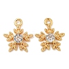 Flower Brass Micro Pave Cubic Zirconia Pendants KK-N254-102G-01-1