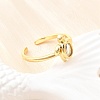 Ocean Theme Brass Micro Pave Cubic Zirconia Cuff Rings for Women RJEW-F184-17B-G-4