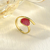 304 Stainless Steel Enamel Cuff Rings FS-WG277BE-16-1