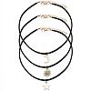 3Pcs 3 Styles Moon Star Sun Alloy Pendant Faux Suede Cord Multi-Strand Choker Necklaces for Women FS-WG071C8-01-2