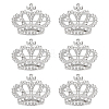6Pcs Crystal Rhinestone Crown Brooch Pin JEWB-PH0001-52-1