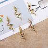 5Pcs Brass Micro Pave Cubic Zirconia Links Connectors ZIRC-SZ0002-80G-3