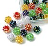 30Pcs 6 Colors Resin Rhinestone Beads RESI-FS0001-64-3