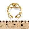 316 Stainless Steel with Natural Mixed Gemstone Cuff Rings RJEW-Z098-01G-01-5