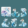 5Pcs Beautiful Mermaid PET Adhesive Waterproof Stickers Set PW-WG45513-01-1