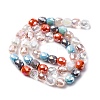 Electroplate Opaque Glass Beads Strands GLAA-Q009-05B-4