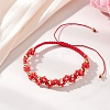 Glass Braided Beaded Bracelets BJEW-MZ00304-02-1